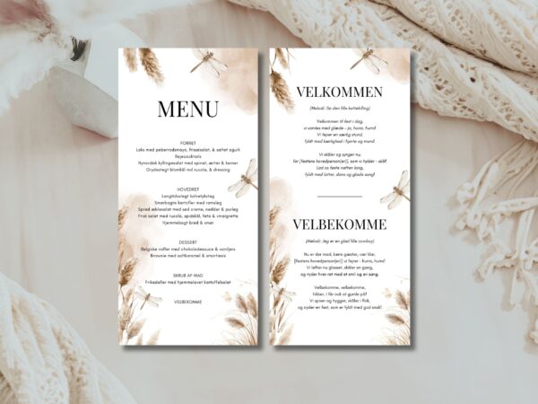 velbekomme sang + menukort