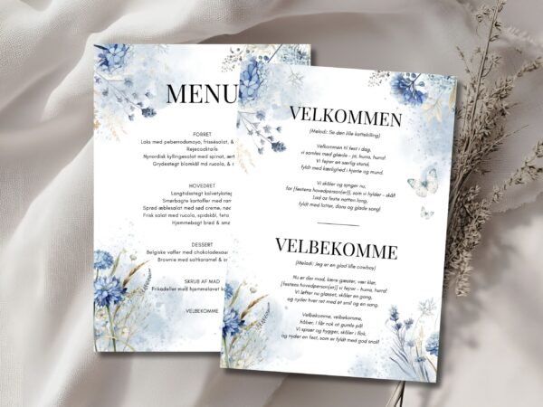 velbekomme sang + menukort