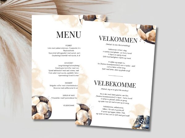 velbekomme sang + menukort