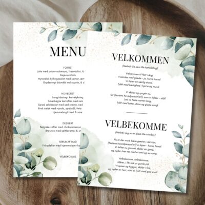 Emilie | Velbekomme sang + menukort konfirmation A5