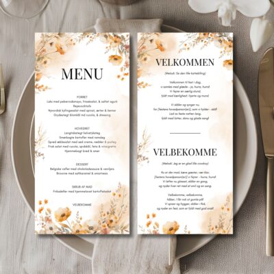 Esther | Velbekomme sang + menukort bryllup