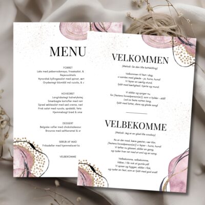 Hollie | Velbekomme sang + menukort konfirmation A5