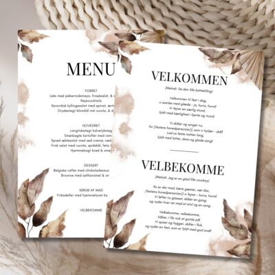 Leonora | Velbekomme sang + menukort konfirmation A5