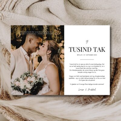 Louise | Takkekort bryllup vandret