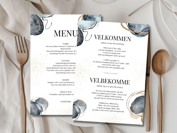 velbekomme sang + menukort