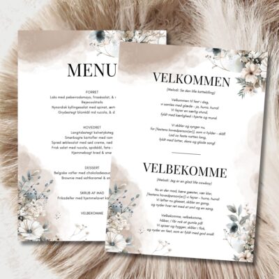 Mira | Velbekomme sang + menukort konfirmation A5