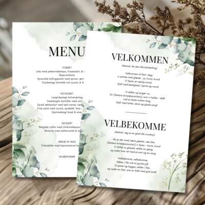 Nicoline | Velbekomme sang + menukort konfirmation A5
