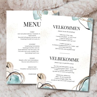 Noa | Velbekomme sang + menukort konfirmation A5