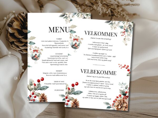 velbekomme sang + menukort