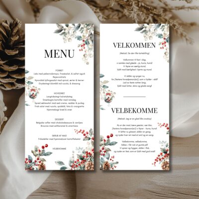 Noelle | Velbekomme sang + menukort bryllup