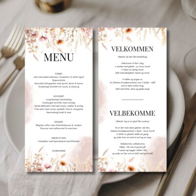 Vilde | Velbekomme sang + menukort konfirmation