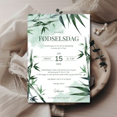 Bambus | Invitation fødselsdag