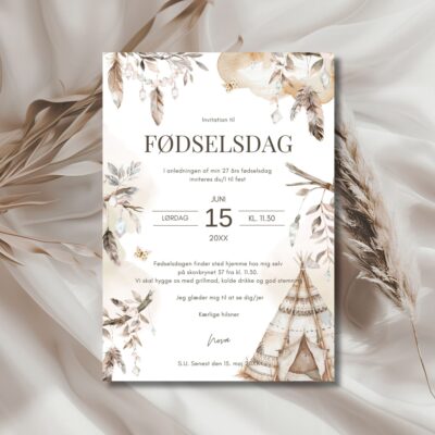 Boho | Invitation fødselsdag