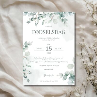 Eukalyptus | Invitation fødselsdag