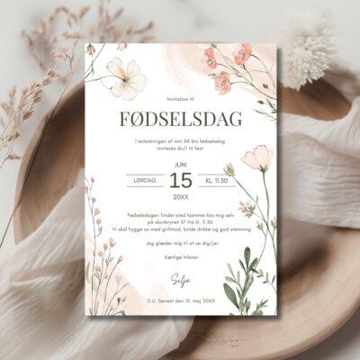 Flower | Invitation fødselsdag