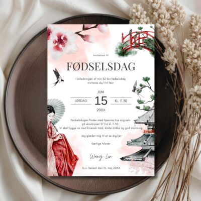 Kinesisk | Invitation fødselsdag