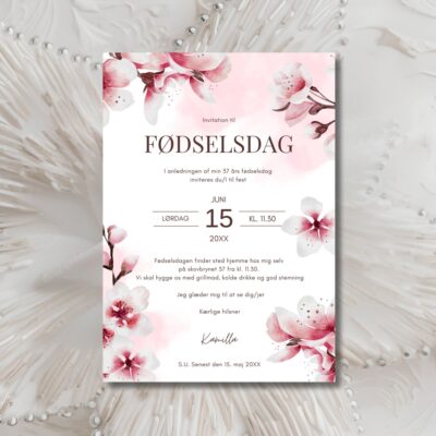 Kirsebærgrene | Invitation fødselsdag
