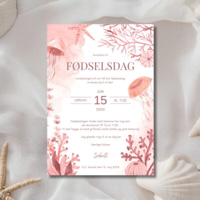 Koral | Invitation fødselsdag