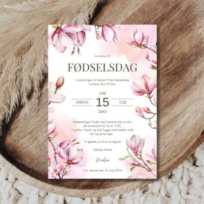 Magnolia | Invitation børnefødselsdag