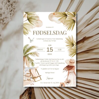 Strand | Invitation børnefødselsdag