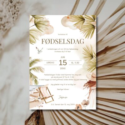 Strand | Invitation fødselsdag