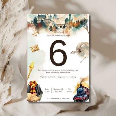 Trolddom | Invitation børnefødselsdag m. tal