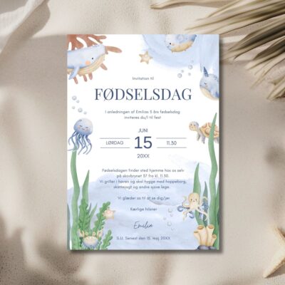 Under havet | Invitation børnefødselsdag
