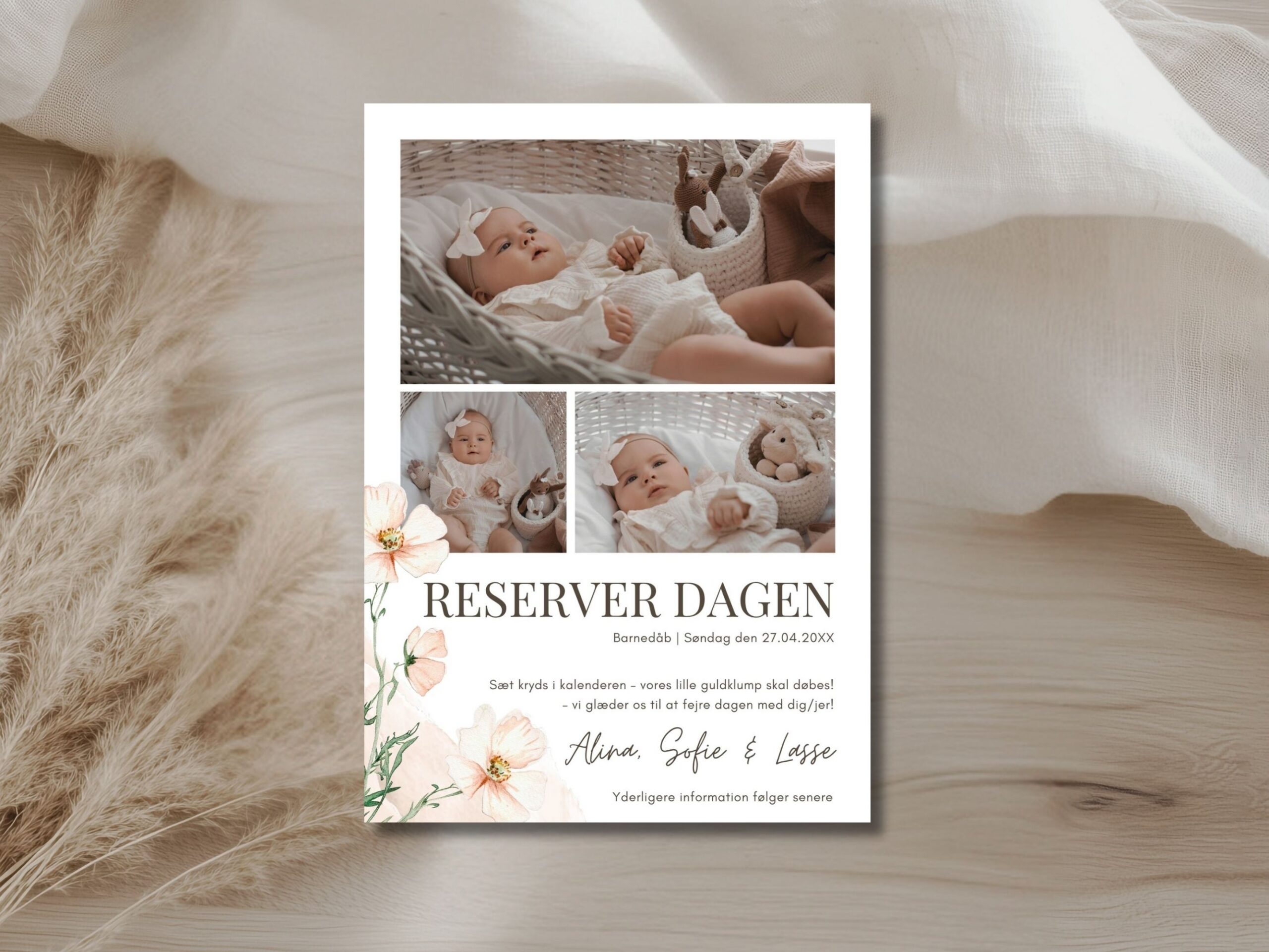 save the date kort barnedåb
