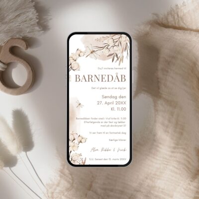 Alva | Digital invitation barnedåb basis