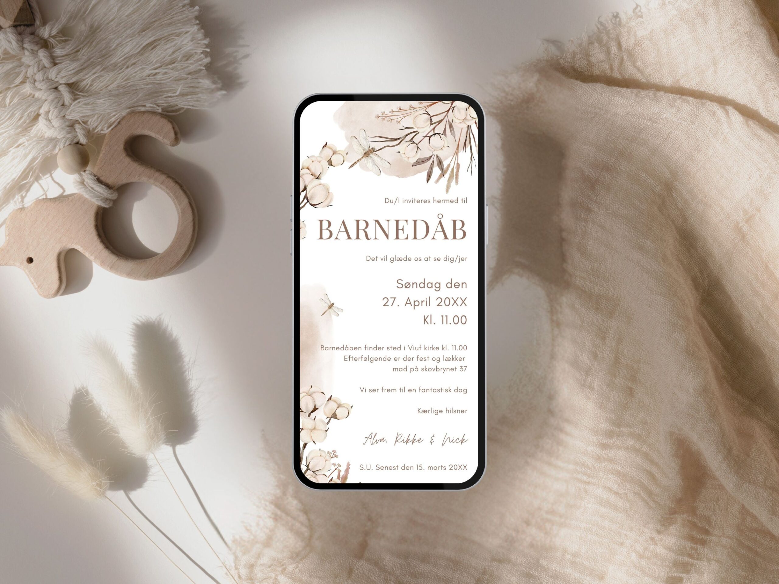 digital invitation barnedåb