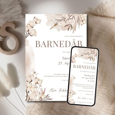 Alva | Invitation barnedåb kombi