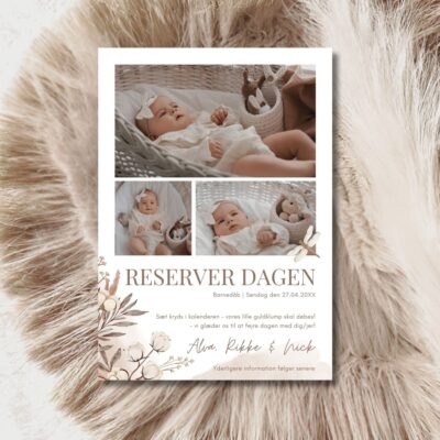 Alva | Save the date barnedåb