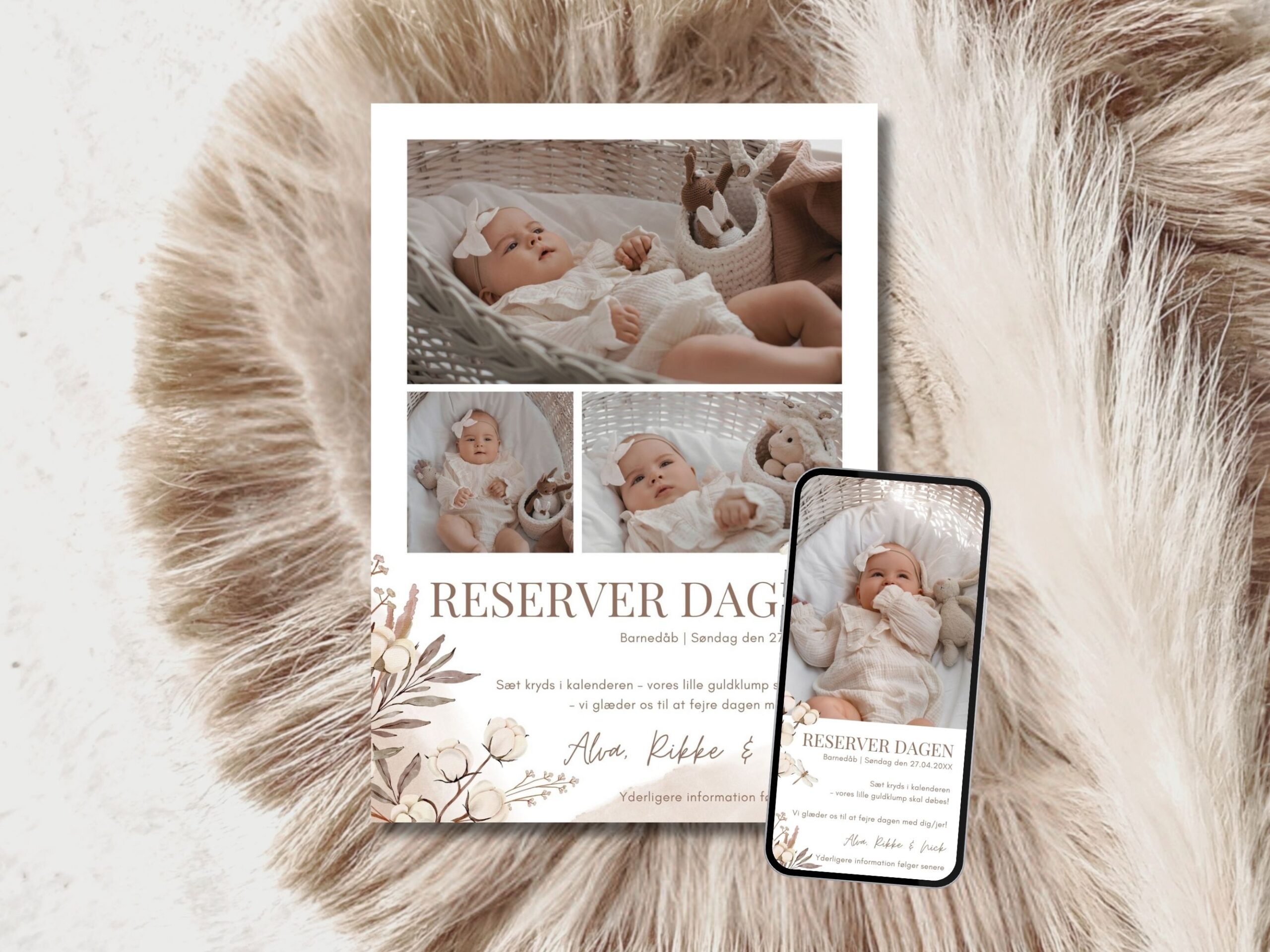 save the date kort barnedåb