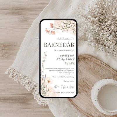 Alina | Digital invitation barnedåb basis