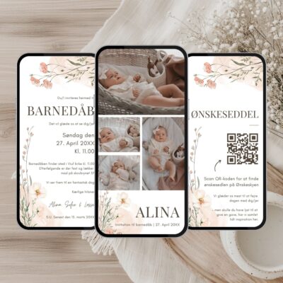 Alina | Digital invitation barnedåb premium