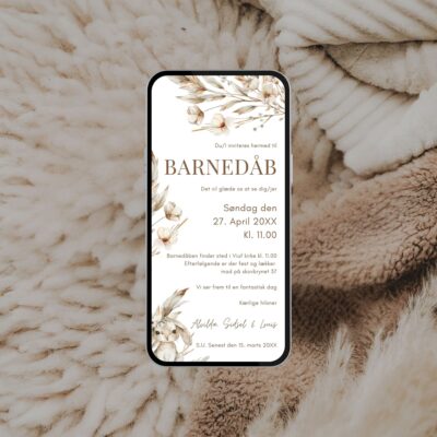Alvilda | Digital invitation barnedåb basis