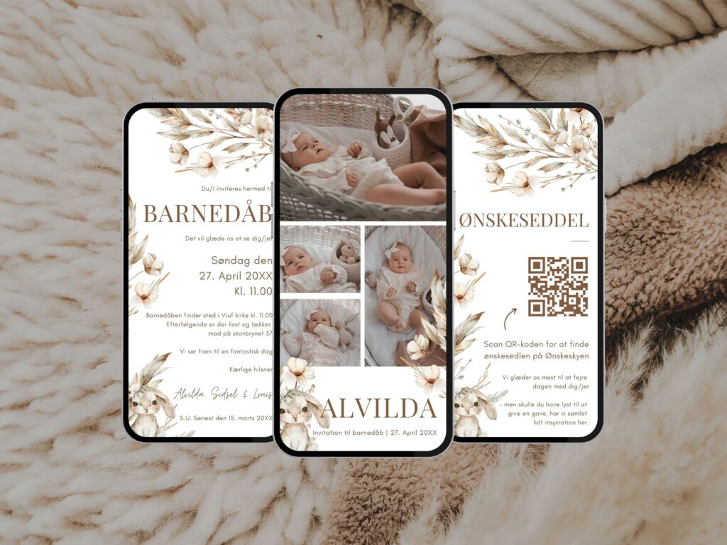 digital invitation barnedåb