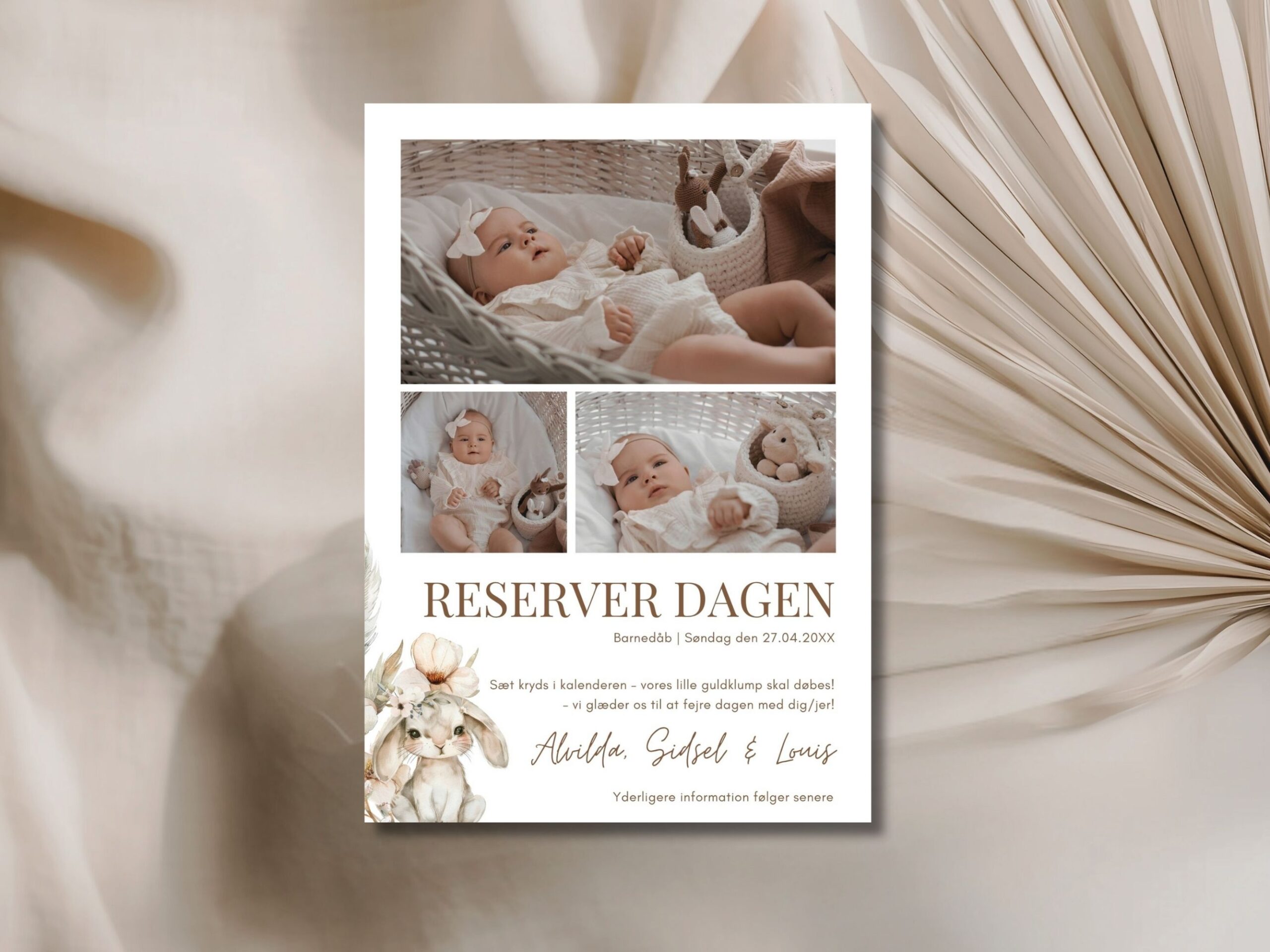 save the date kort barnedåb