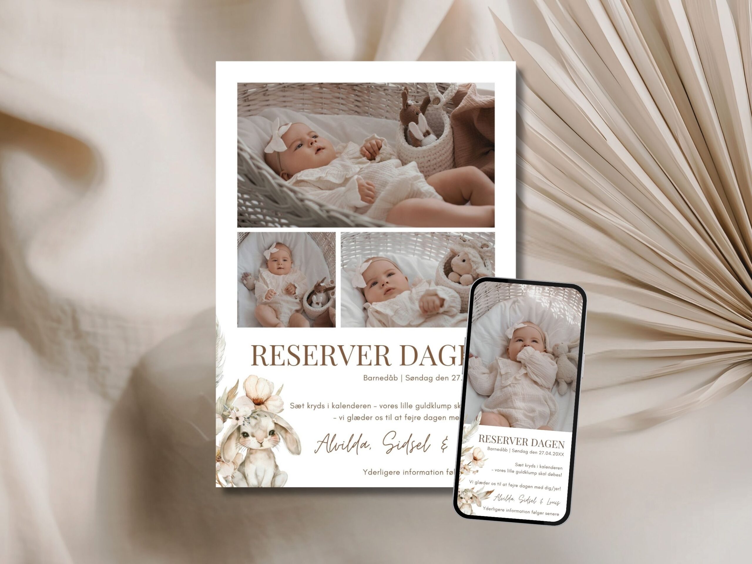 save the date kort barnedåb