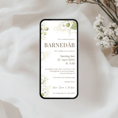 Aria | Digital invitation barnedåb basis