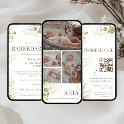 Aria | Digital invitation barnedåb premium