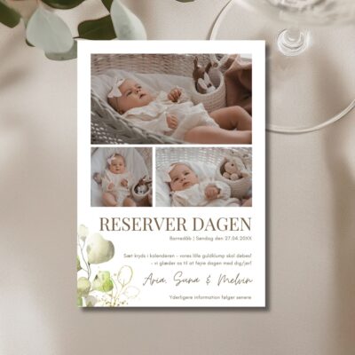 Aria | Save the date barnedåb