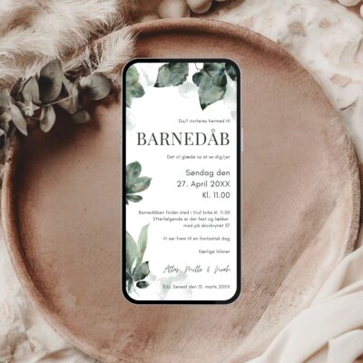 Atlas | Digital invitation barnedåb basis