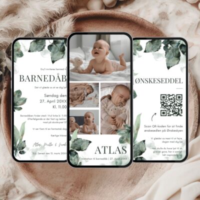 Atlas | Digital invitation barnedåb premium