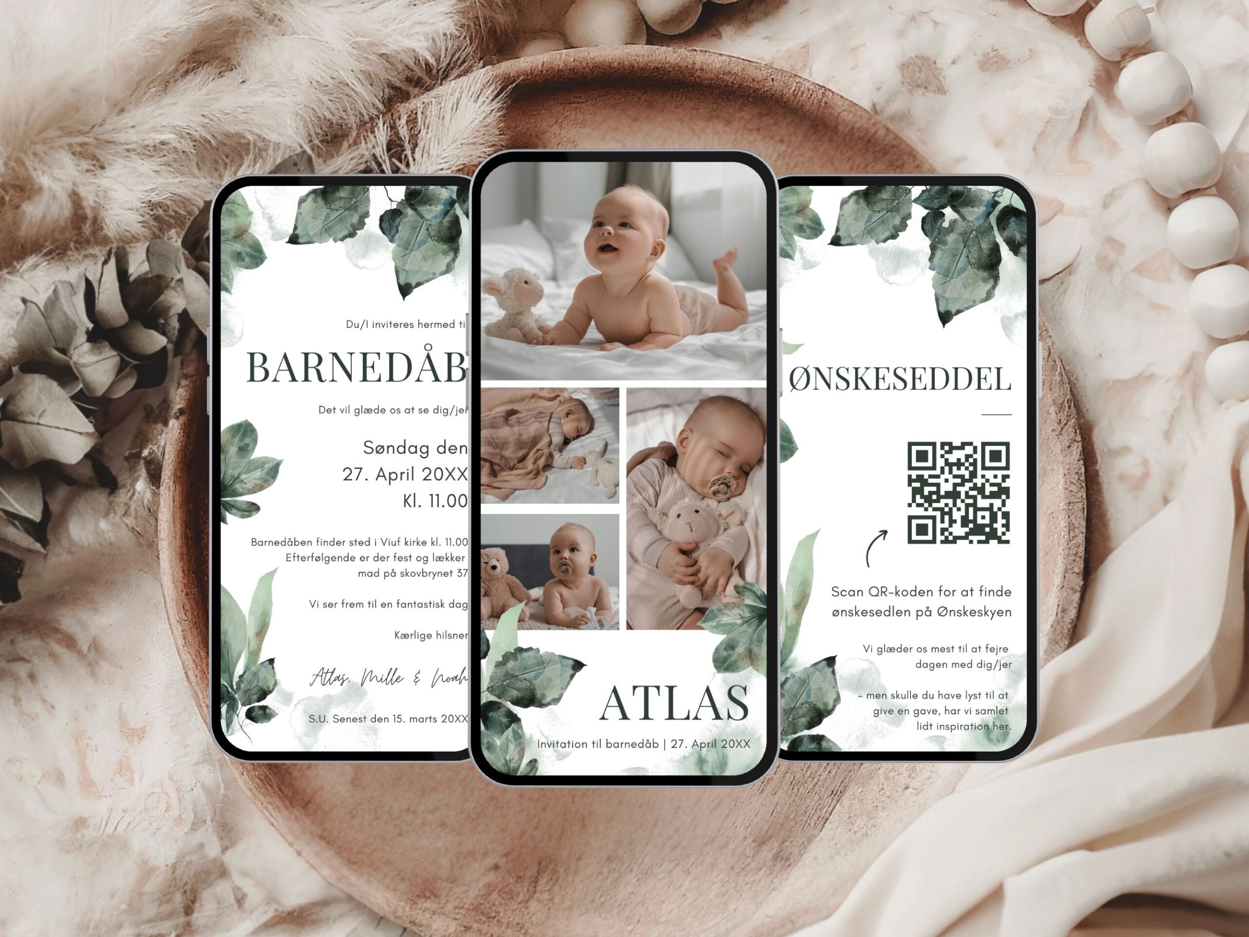 digital invitation barnedåb