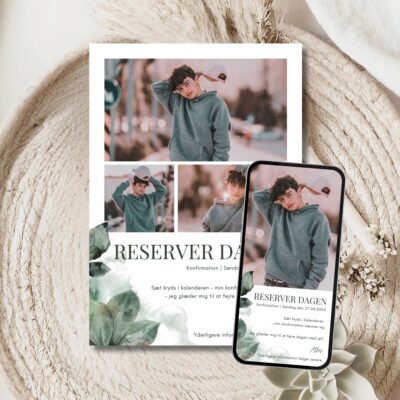 Atlas | Save the date kort konfirmation kombi
