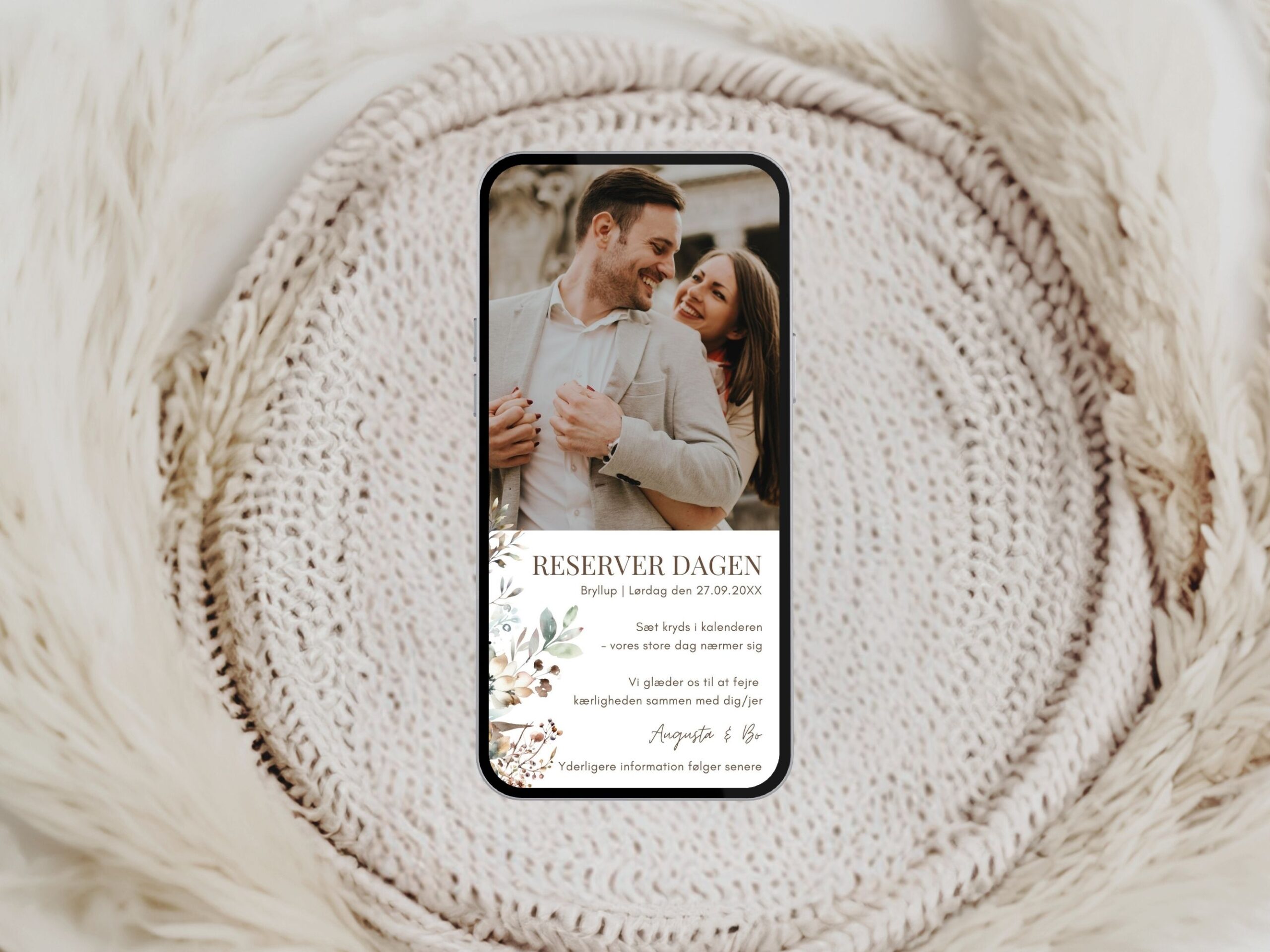 digital save the date bryllup