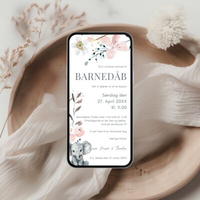 Aviva | Digital invitation barnedåb basis