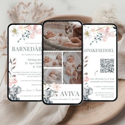 Aviva | Digital invitation barnedåb premium