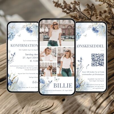 Billie | Digital invitation konfirmation premium
